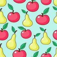 Apples and pears seamless pattern N3
