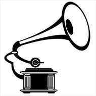 vector retro gramophone on white background N3
