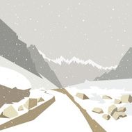 Winter mountain landscape background vector illustration N4
