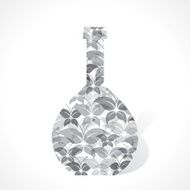 Grey butterfly make a flower pot