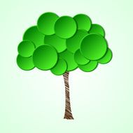 tree with paper crown and a painted stem