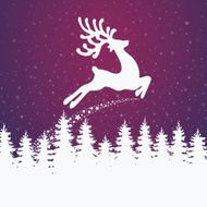 reindeer winter background stars and snow N5