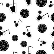 Citrus Cocktail Seamless Pattern Background Vector Illustration N4