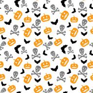 pumpkins bats and skull