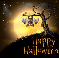 Orange Halloween Vampire Bat Background N2