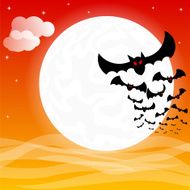bats against the full moon N13