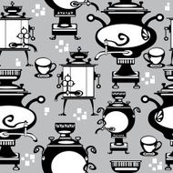 seamless illustration samovar on gray background