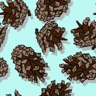 seamless pattern with pine cones