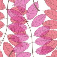 Seamless pattern of rowan leaves