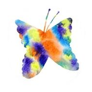 Watercolor abstract butterfly