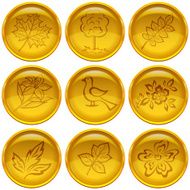 Buttons set nature