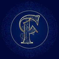 Vintage floral alphabet letter F