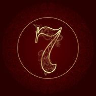 Vintage floral number 7
