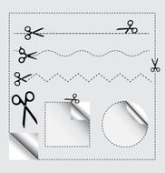 Scissors Cut Stickers Gray