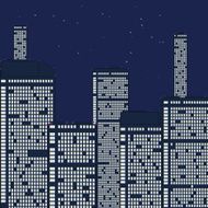 Night city under stars N2
