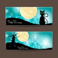 Vector Halloween banners N10