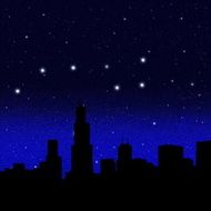 Big Dipper constellation on night starry sky