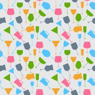 Seamless background pattern of retro alcoholic glass