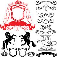 Set of heraldic silhouettes elements N2