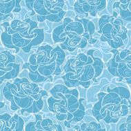 Blue seamless pattern with roses Vector EPS-10