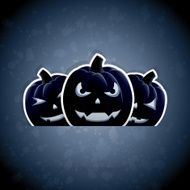 Pumpkins on dark blue background