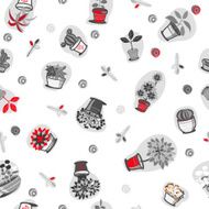 pattern with a flower pots