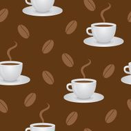 Seamless pattern with coffee cups and beans N2