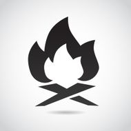 Fire icon isolated on white background