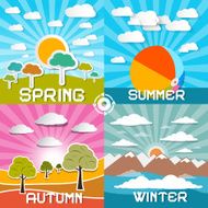 Four Seasons Vector Illustration N3