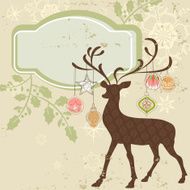 Vintage Card with Reindeer