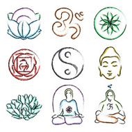 doodle icons of yoga N2