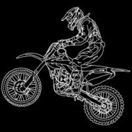 silhouettes Motocross rider on a motorcycle