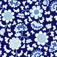 seamless blue floral porcelain china background