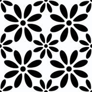 Seamless pattern with silhouettes daisy flowers N2