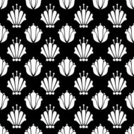Seamless pattern with silhouettes lotus flowers N19
