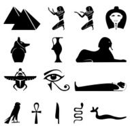 Egypt symbols silhouettes