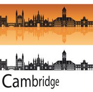 Cambridge skyline in orange background