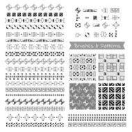 Set of decorative elements vector brushes borders patterns N3