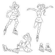 Woman in roller blade