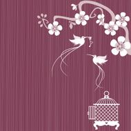 Birds Cage and Cherry blossoms