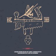 Vintage carpentry tools label and design elements vector N2