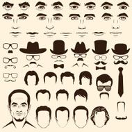 vector men head character N2