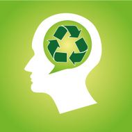 Thinking Head Recycle Vector illustration