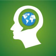 Thinking Head world Vector illustration