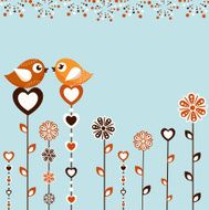 Birds with flowers N2