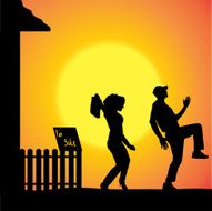 Vector Silhouette Of People N909