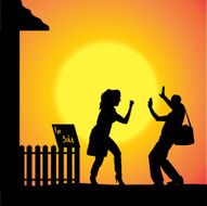 Vector Silhouette Of People N910