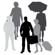 Vector silhouettes of different people N99
