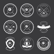 Billiard design elements and badges set Vector N4