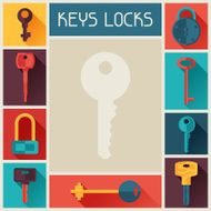 Background design with locks and keys icons N5